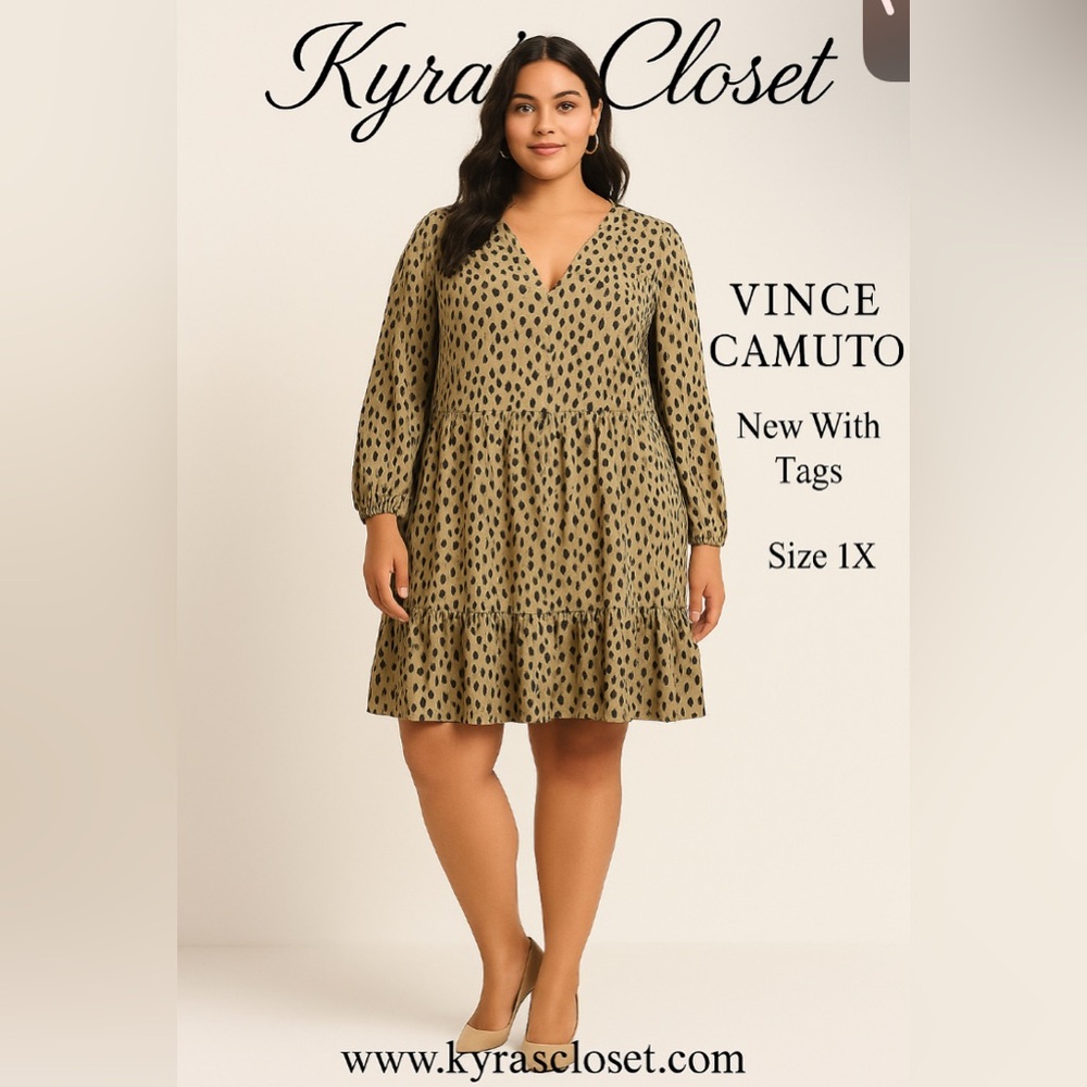 NWT Vince Camuto Long Sleeve Leopard Dress sz 1X